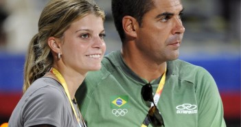 Brasilian show jumper Alvaro Miranda and his wife Athina Onassis 
EPA/JOCHEN LUEBKE